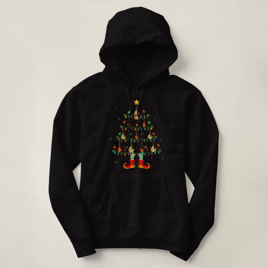 Pull À Capuche Mandolin Lover Xmas Éclairage de vacances Mandolin (Design devant)