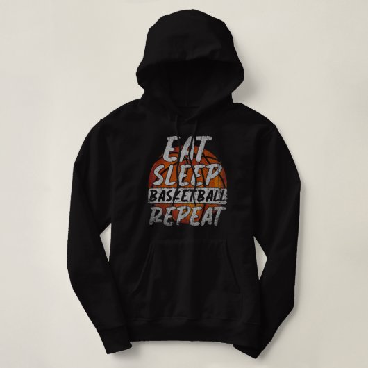 Pull À Capuche Mangez le basketball de sommeil Répéter le ballon (Design devant)