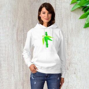 Pull À Capuche Marche en bambou vert avec Feuilles tropicaux