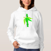 Pull À Capuche Marche en bambou vert avec Feuilles tropicaux (Devant)