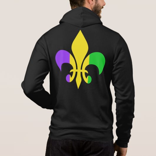 Pull À Capuche Mardi gras vert Yellow Purple Fleur-de-lis (Dos)