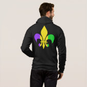 Pull À Capuche Mardi gras vert Yellow Purple Fleur-de-lis (Dos entier)