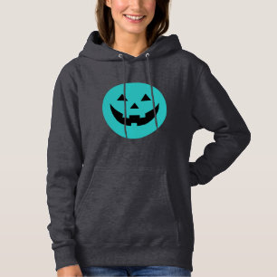Pull À Capuche Mare turquoise Jack-o'-lantern citrouille face Hal