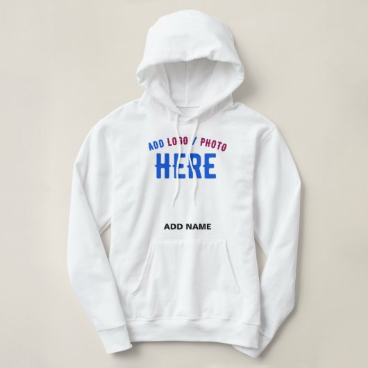 PULL À CAPUCHE MARQUE BLANCHE MODERNE ET PERSONNALISABLE VÉRIFIÉE (Design devant)
