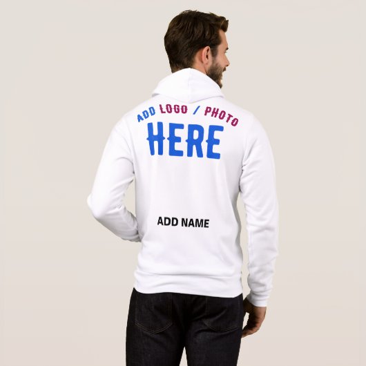 PULL À CAPUCHE MARQUE BLANCHE MODERNE ET PERSONNALISABLE VÉRIFIÉE (Dos entier)
