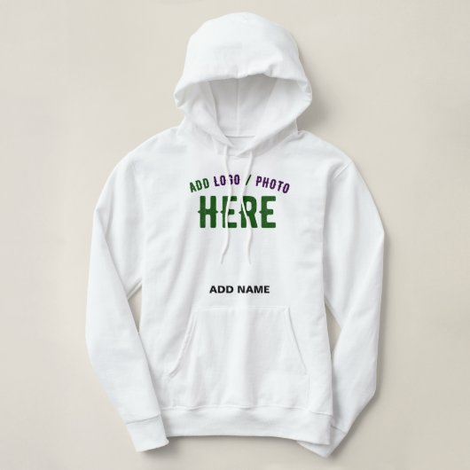 PULL À CAPUCHE MARQUE BLANCHE MODERNE ET PERSONNALISABLE VÉRIFIÉE (Design devant)
