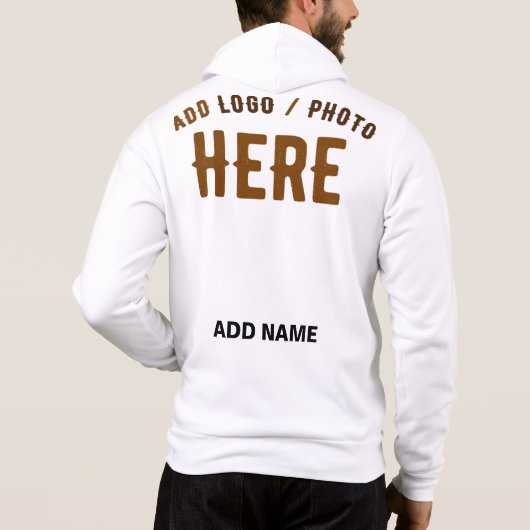PULL À CAPUCHE MARQUE BLANCHE MODERNE ET PERSONNALISABLE VÉRIFIÉE (Dos)