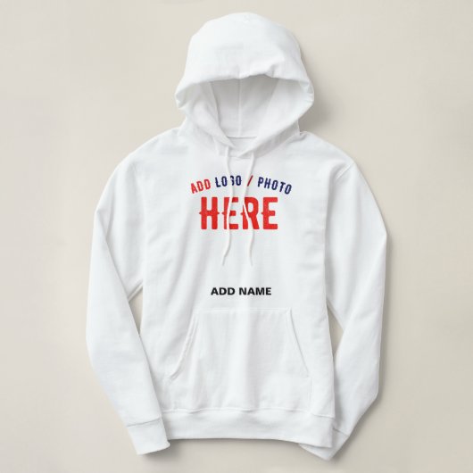 PULL À CAPUCHE MARQUE BLANCHE MODERNE ET PERSONNALISABLE VÉRIFIÉE (Design devant)