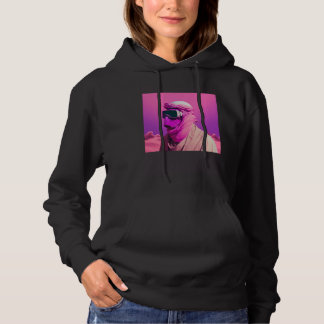 Pull À Capuche Masked Arab in a Vaporwave Desert Retrowave style
