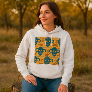 Pull À Capuche Masque tribal motif ethnique africain de visage