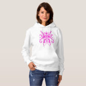 Pull À Capuche Masque Tribal Rose Élégant Design Abstrait (Devant entier)