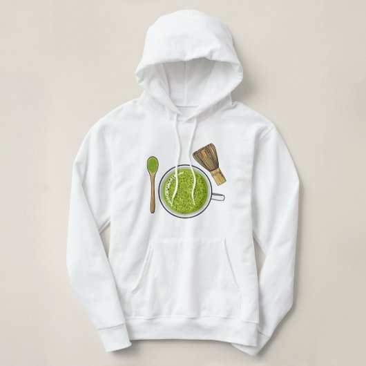Pull À Capuche Matcha sticker ! Autocollant (Design devant)