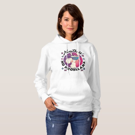 Pull À Capuche Math n'est pas ProbLlama (Devant entier)