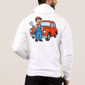 Pull À Capuche Mécanicien de dessin animé mignon avec illustratio (Dos)