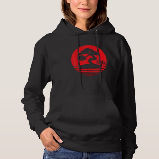 Pull À Capuche Méditation de Bonsai Kanji Japon (Devant)