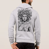 Pull À Capuche Medusa Gorgon Minimalist Line Art Hoodie (Dos)