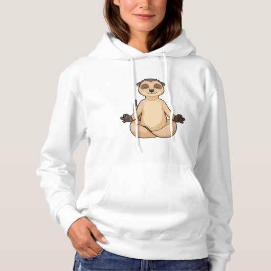 Pull À Capuche Meerkat à la méditation de Yoga (Devant)