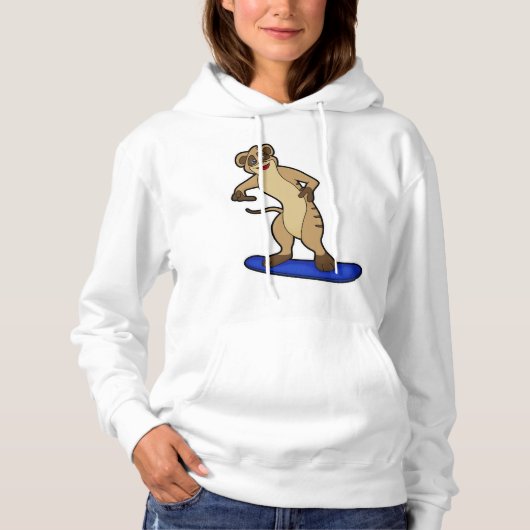 Pull À Capuche Meerkat en Snowboard avec Snowboard (Devant)
