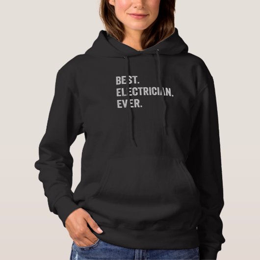 Pull À Capuche Meilleur électricien jamais Vintage (Devant)