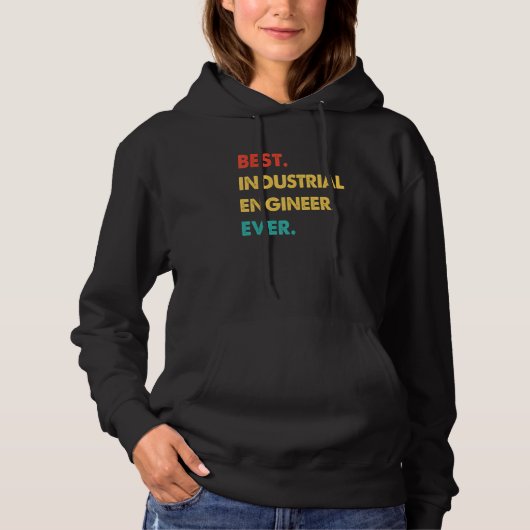 Pull À Capuche Meilleur ingénieur industriel rétro de tous les te (Devant)
