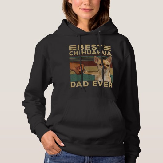Pull À Capuche Meilleur papa Chihuahua jamais (Devant)