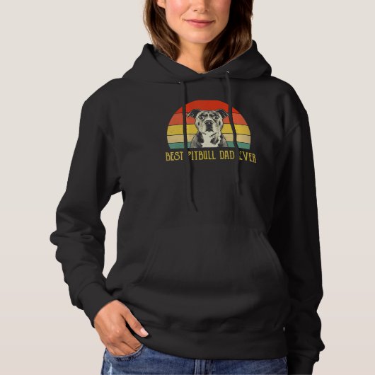 Pull À Capuche Meilleure Fête des pères Pitbull Papa Jamais Pitbu (Devant)