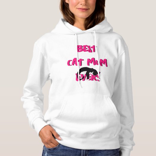 Pull À Capuche Meilleure maman Jamais Chat Fête des Mères (Devant)