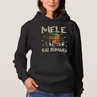 Pull À Capuche Mele Kalikimaka drôles de palmiers père Noël pour 