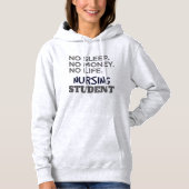 Pull À Capuche Mème de l'école infirmière Pas d'argent du sommeil (Devant)