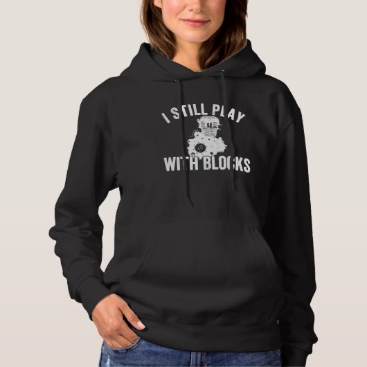 Pull À Capuche Mens Je Joue Toujours Avec Blocks Engine Mécène Th (Devant)
