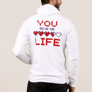 Pull À Capuche Mens Vous Me Donnez La Vie Pixel Coeur Jeu Meter