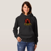 Pull À Capuche Meow Satanic Chat Design en métal noir (Devant entier)