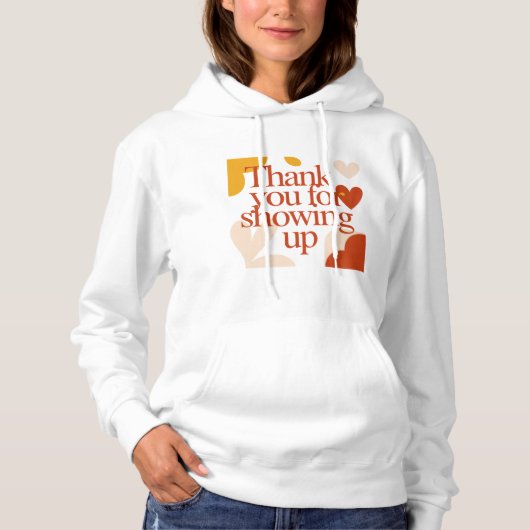 Pull À Capuche Merci d'être là - Cadeau de la Saint-Valentin (Devant)