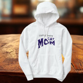 Pull À Capuche MÈRE CHAT MIGNON BOIT DU CAFÉ Noir/Bleu sur fond B