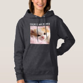Pull À Capuche Mère de chat personnalisée Texte blanc gris foncé  (Devant)