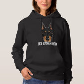Pull À Capuche Mère Doberman Noir Et Tan (Devant)