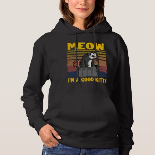 Pull À Capuche Miaou je suis un bon chat blagues de sarigue mème (Devant)