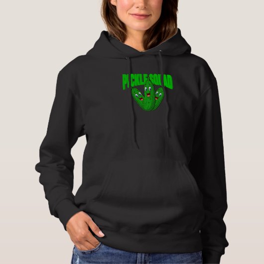 Pull À Capuche Mignon Cornichon Végétalien Pickle Squad (Devant)