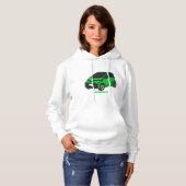 Pull À Capuche Mignonne micro-voiture verte (Devant entier)