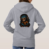 Pull À Capuche Mignons Singe Écouter Musique, Musique Singe Immer (Dos)