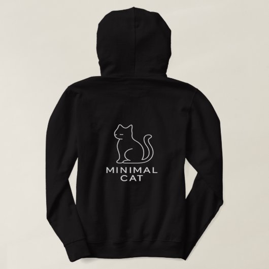 Pull À Capuche Minimal Cat Hoodie – Line Art Design (Design dos)