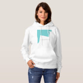 Pull À Capuche Minimalisme Art Abstrait Bleu Blanc (Devant entier)