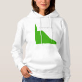 Pull À Capuche Minimalisme Vert Blanc (Devant)