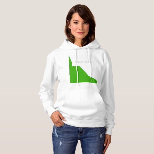 Pull À Capuche Minimalisme Vert Blanc (Devant entier)
