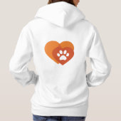 Pull À Capuche Minimalist Paw Print Heart | Modern (Dos)