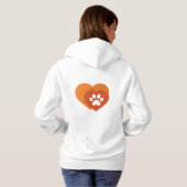Pull À Capuche Minimalist Paw Print Heart | Modern (Dos entier)