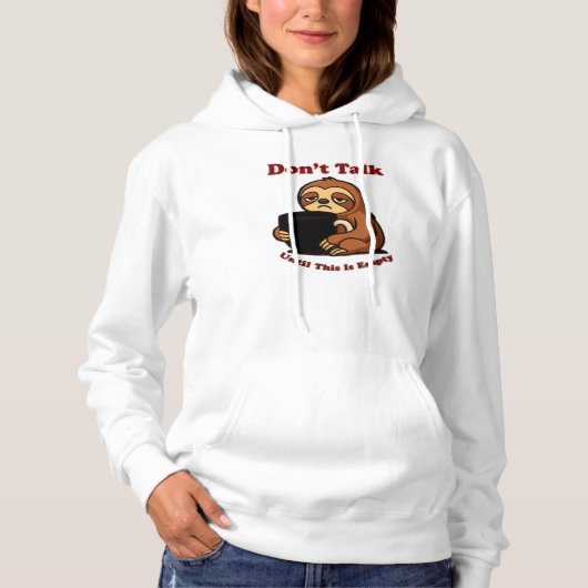 Pull À Capuche Mode Paresseux Ne Parlez Pas Tant Que Ce Café N'es (Devant)