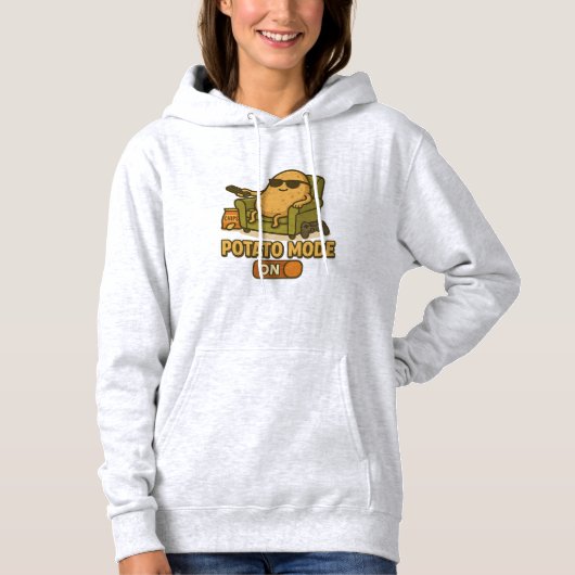 Pull À Capuche Mode Patate – Vie Laziness Activée (Devant)