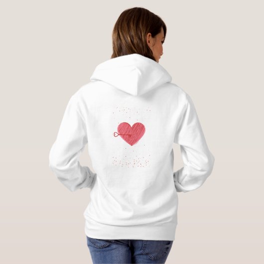 Pull À Capuche Moderne féministe tendance Coeur mignon Valentines (Dos entier)