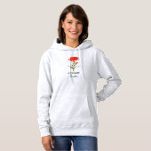 Pull À Capuche Mois de la naissance Janvier Flower Carnation (Devant entier)